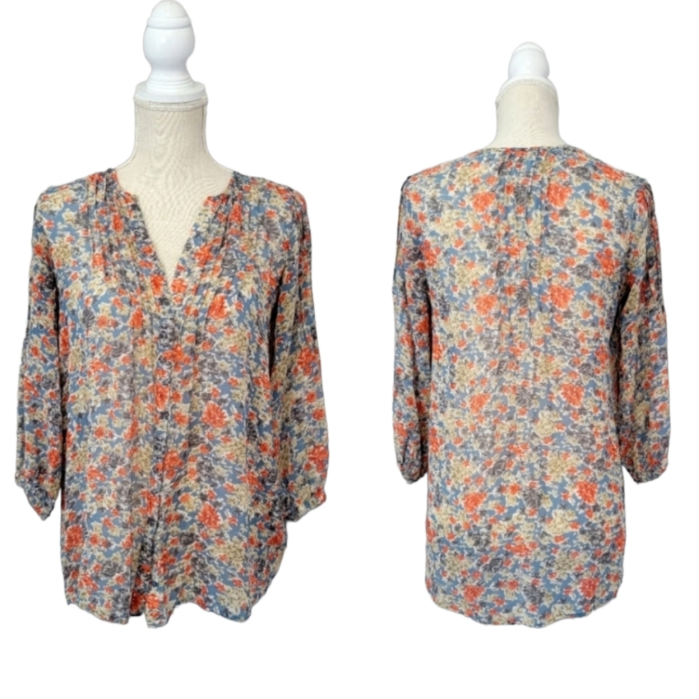 Joie floral silk button down blouse